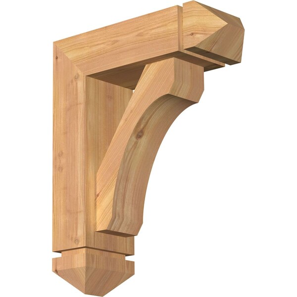 Ekena Millwork Legacy Arts and Crafts Smooth Bracket w/ Offset Brace, Western Red Cedar, 5 1/2"W x 16"D x 20"H BKT0604X16X20LEC03SWR - main